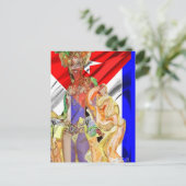 CARTE POSTALE DRAPEAU CUBAN RUMBERA (Debout devant)
