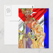 CARTE POSTALE DRAPEAU CUBAN RUMBERA (Devant / Derrière)