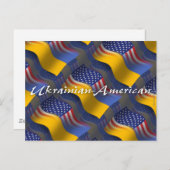 Carte Postale Drapeau d'agitation ukrainien-américain (Devant / Derrière)