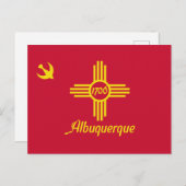 Carte Postale Drapeau d'Albuquerque (Nouveau-Mexique) (Devant / Derrière)