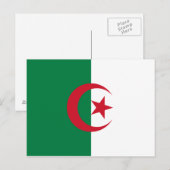 CARTE POSTALE DRAPEAU D'ALGÉRIE (Devant / Derrière)