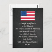 Carte Postale Drapeau d'allégeance américain (Devant / Derrière)