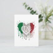 Carte Postale Drapeau d'amour Italie (Debout devant)