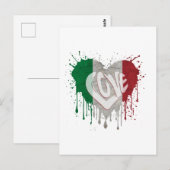 Carte Postale Drapeau d'amour Italie (Devant / Derrière)
