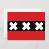 Carte Postale Drapeau d'Amsterdam (Devant / Derrière)