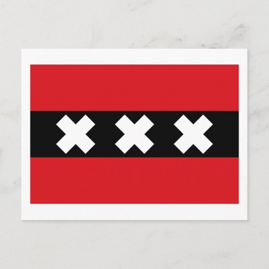 Carte Postale Drapeau d'Amsterdam (Devant)