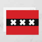 Carte Postale Drapeau d'Amsterdam (Devant / Derrière)