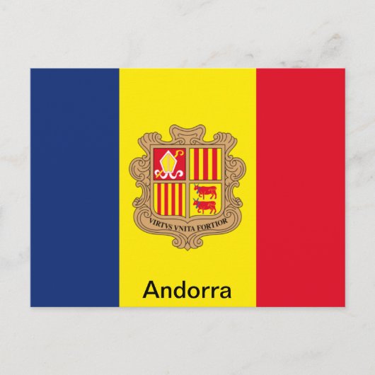 Carte Postale Drapeau d'Andorre (Devant)