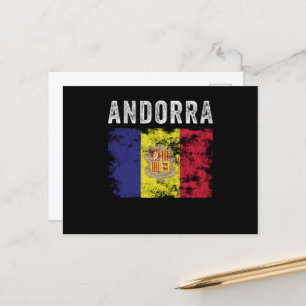 Carte Postale Drapeau d'Andorre en détresse - Drapeau andorran