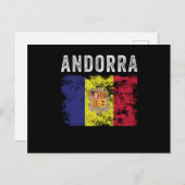 Carte Postale Drapeau d'Andorre en détresse - Drapeau andorran (Devant / Derrière)