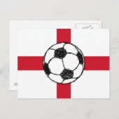 Carte Postale Drapeau d'Angleterre | Ballon de football (Devant / Derrière)