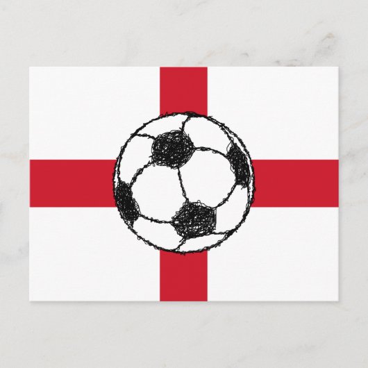 Carte Postale Drapeau d'Angleterre | Ballon de football (Devant)
