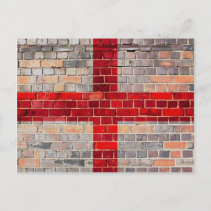 Carte Postale Drapeau d'Angleterre sur un mur en brique