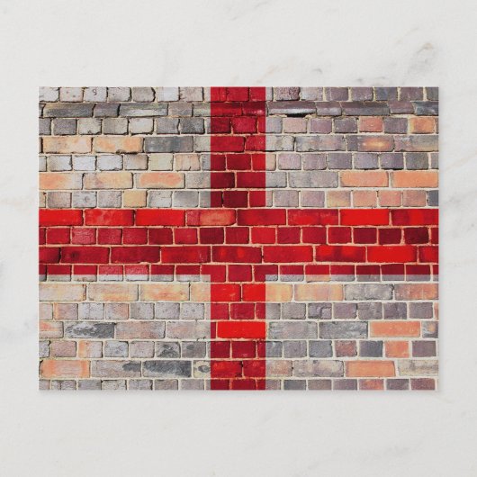 Carte Postale Drapeau d'Angleterre sur un mur en brique (Devant)