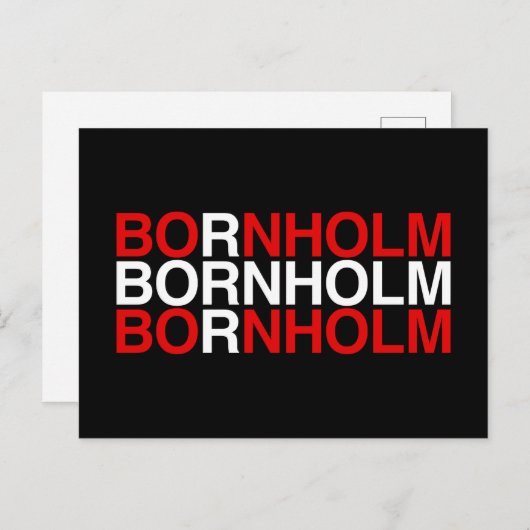 Carte Postale Drapeau danois BORNHOLM (Devant / Derrière)