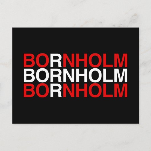 Carte Postale Drapeau danois BORNHOLM (Devant)