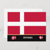 Carte Postale Drapeau danois & voyage au Danemark / Danemark (Devant / Derrière)
