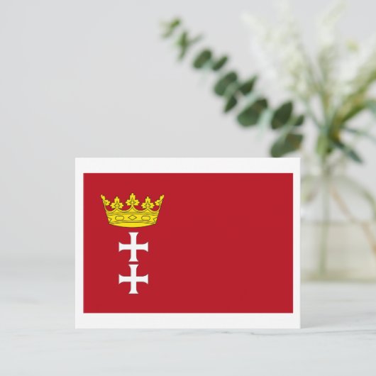 Carte Postale Drapeau Danzig - Gdansk (Debout devant)
