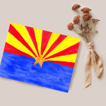 Carte Postale Drapeau d'Arizona aquarelle Art<br><div class="desc">Découvrez ce drapeau de l'Arizona très coloré. Et assurez-vous de consulter ma boutique pour plus de produits et de designs. Vous pouvez toujours ajouter votre propre texte. Faites-moi savoir si vous voulez quelque chose fait sur mesure. Si vous l'achetez, merci ! N'oubliez pas de partager une photo sur Instagram de...</div>