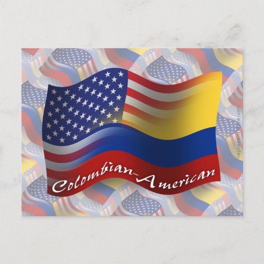 Carte Postale Drapeau d'armure colombienne-américaine (Devant)