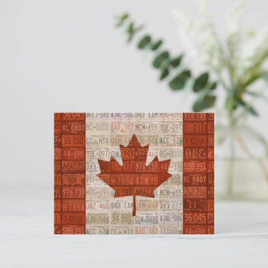 Carte Postale Drapeau D'Art De Plaque De Licence Du Canada (Debout devant)
