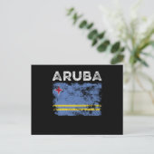 Carte Postale Drapeau d'Aruba en détresse - Drapeau d'Aruba (Debout devant)