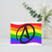 Carte Postale Drapeau d'athée d'arc-en-ciel (Debout devant)