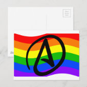 Carte Postale Drapeau d'athée d'arc-en-ciel (Devant / Derrière)