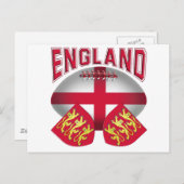 Carte Postale Drapeau de balle de rugby d'Angleterre (Devant / Derrière)