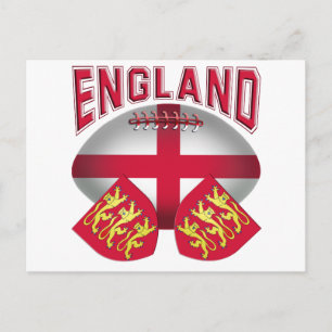 Carte Postale Drapeau de balle de rugby d'Angleterre