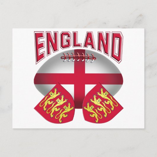Carte Postale Drapeau de balle de rugby d'Angleterre (Devant)