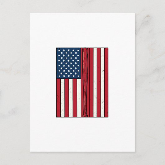 Carte Postale Drapeau de baseball en détresse Conception de vect (Devant)