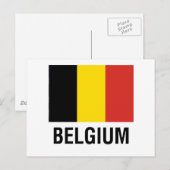 CARTE POSTALE DRAPEAU DE BELGIQUE (Devant / Derrière)