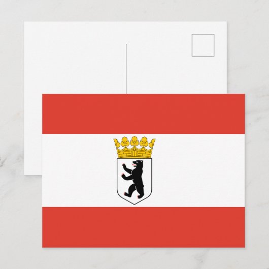 Carte postale Drapeau de Berlin Invitation (Devant / Derrière)