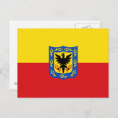 Carte Postale Drapeau de Bogota, Colombie (Devant / Derrière)