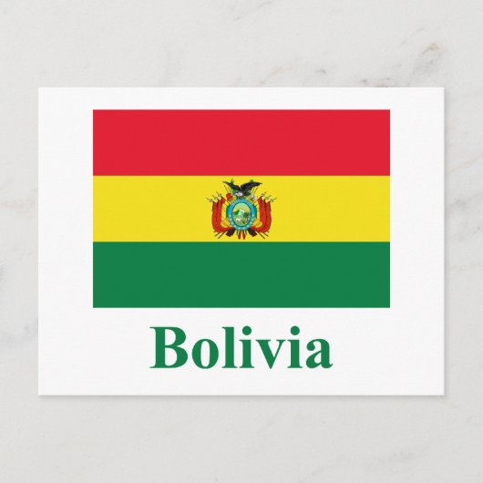 Carte Postale Drapeau de Bolivie avec nom (Devant)