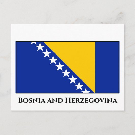 Carte Postale Drapeau de Bosnie-Herzégovine (Devant)