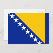 Carte postale Drapeau de Bosnie-Herzégovine (Devant / Derrière)