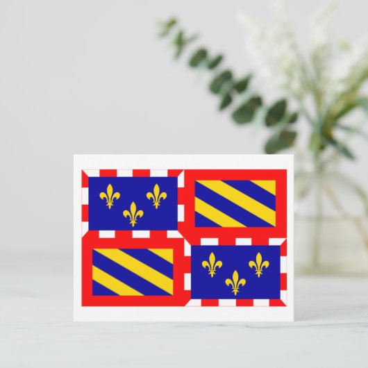 Carte Postale Drapeau de Bourgogne (Debout devant)