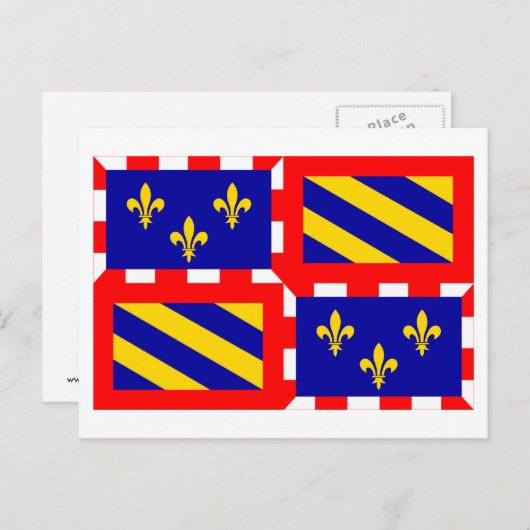 Carte Postale Drapeau de Bourgogne (Devant / Derrière)
