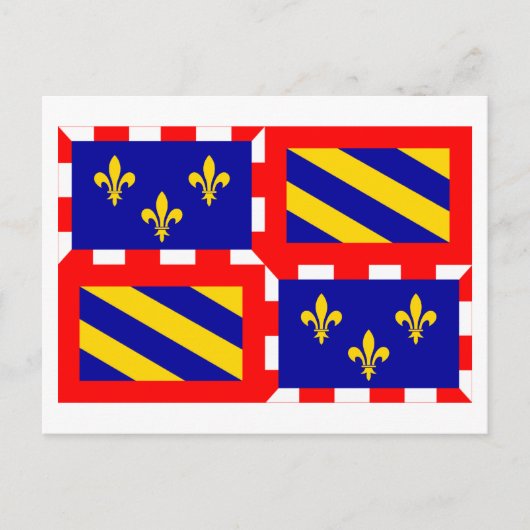 Carte Postale Drapeau de Bourgogne (Devant)