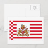 Carte Postale Drapeau de Brême avec de grandes armes (Devant / Derrière)