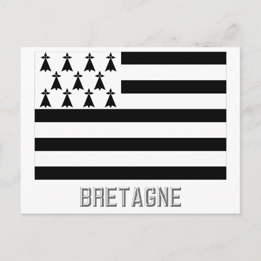 Carte Postale Drapeau de Bretagne avec nom (Devant)