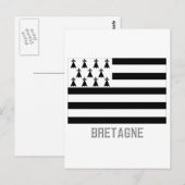Carte Postale Drapeau de Bretagne avec nom (Devant / Derrière)
