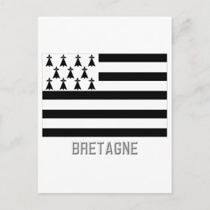 Carte Postale Drapeau de Bretagne avec nom