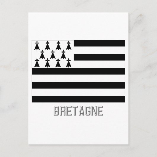 Carte Postale Drapeau de Bretagne avec nom (Devant)