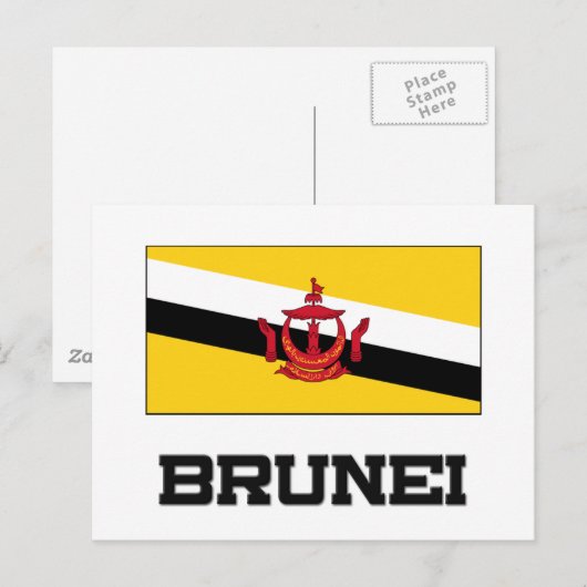 Carte Postale Drapeau de Brunei (Devant / Derrière)