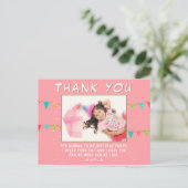 Carte Postale Drapeau de Bunting Photo d'anniversaire Merci (Debout devant)