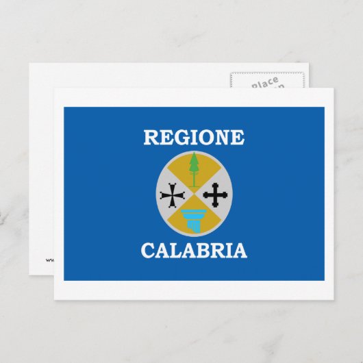 Carte Postale Drapeau de Calabre (Devant / Derrière)