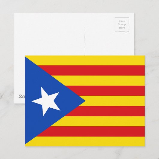 Carte Postale Drapeau de Catalogne (Devant / Derrière)